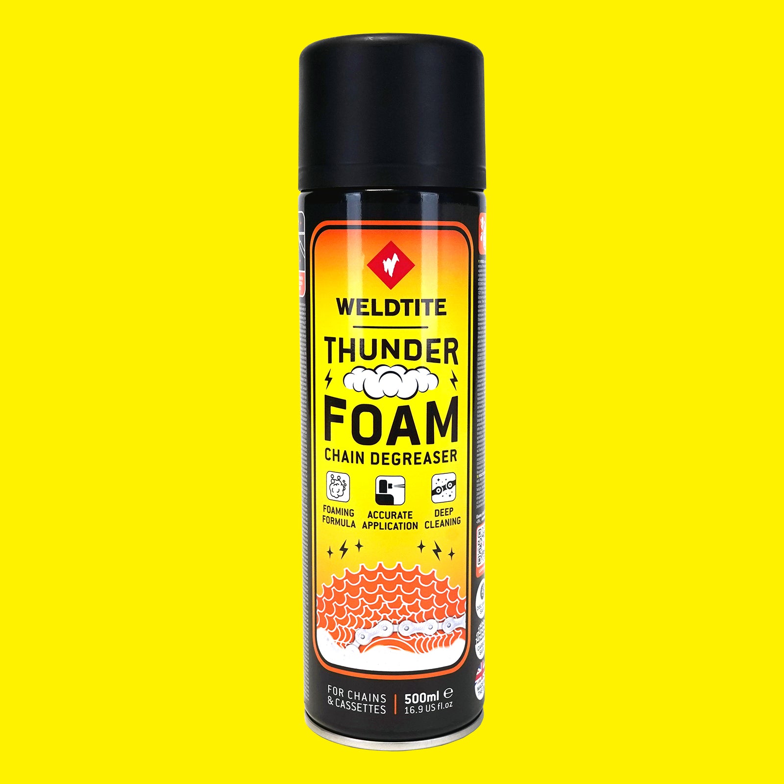 Dégraissant Chaîne Vélo Weldtite Thunder Foam - Aérosol 500ml Neuf