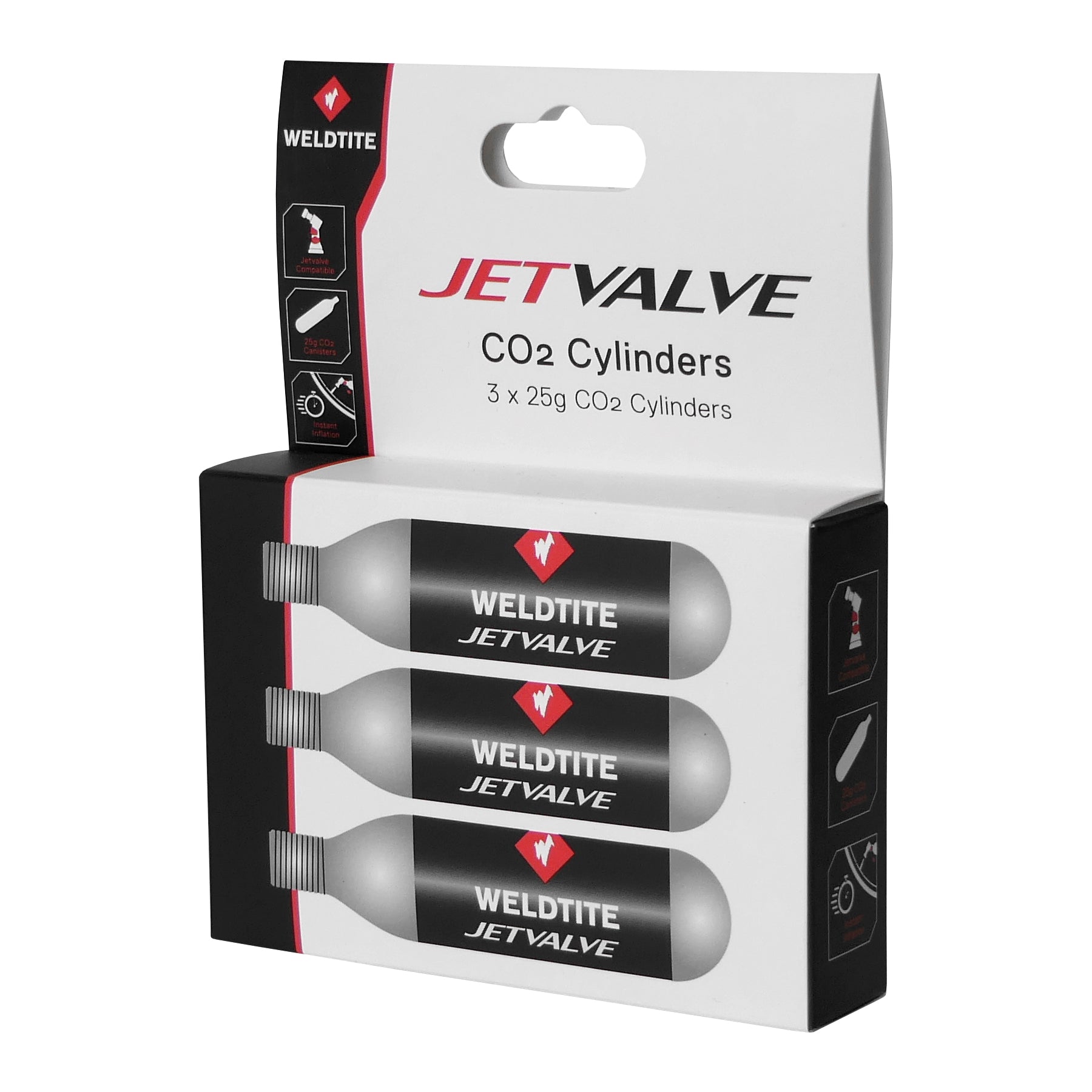 Jetvalve 3 x CO2 Cylinders (25g)