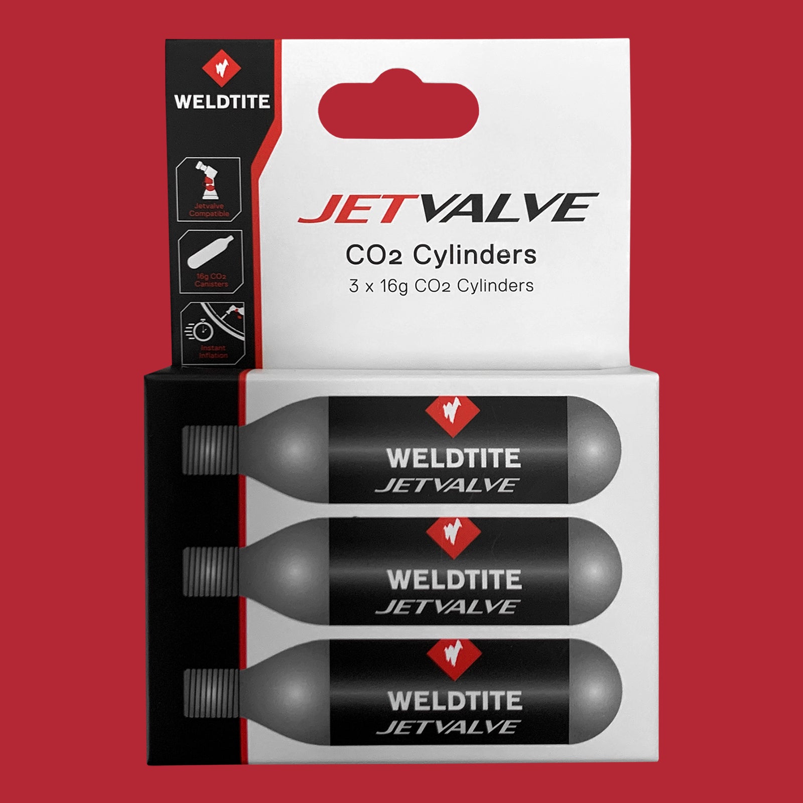 Jetvalve 3 x CO2 Cylinders (16g) – Weldtite