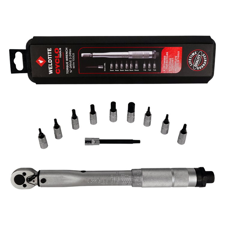 Torque Wrench 1/4” Drive 2-24Nm with Tools