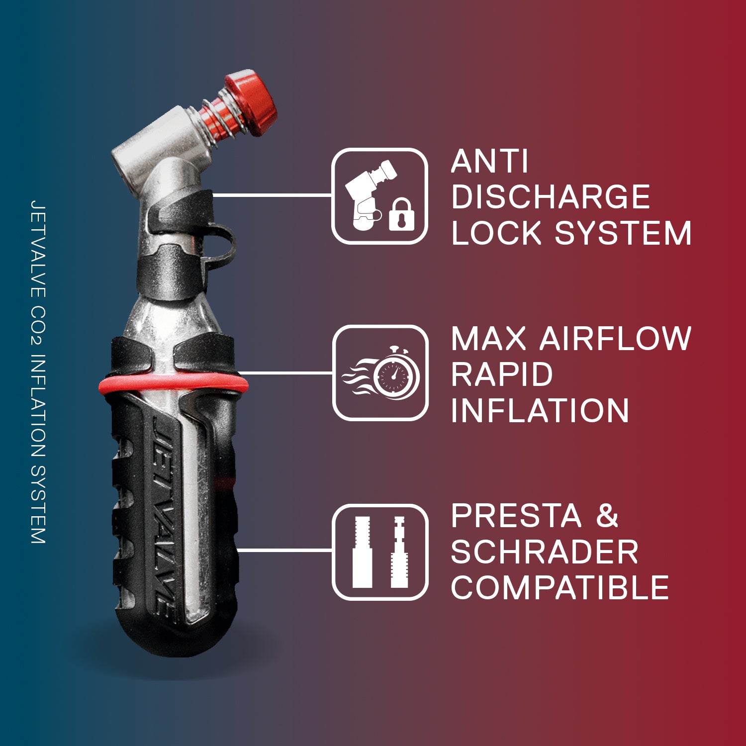 Jetvalve CO2 Inflator (Head / Cylinder / Sleeve)