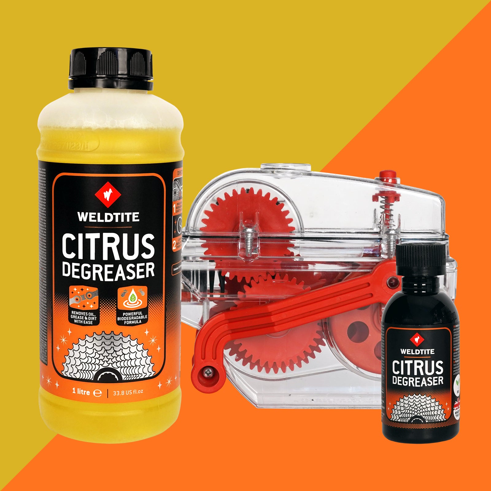 Drivetrain Duo Bundle - Chain Cleaning Machine + Citrus Degreaser (1L)