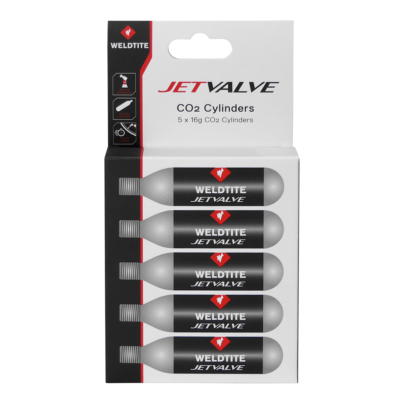 Jetvalve 5 x CO2 Cylinders (16g)