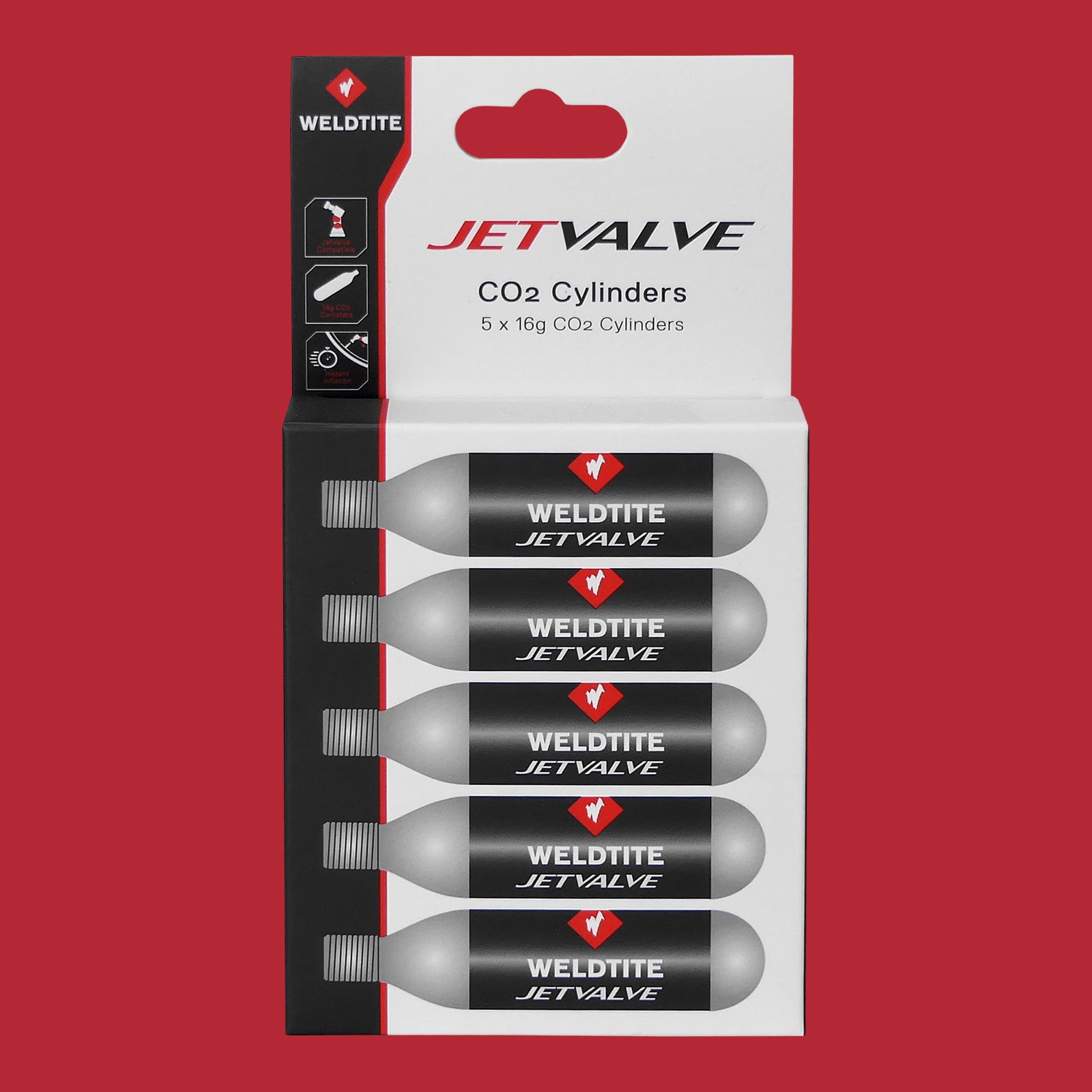 Jetvalve 5 x CO2 Cylinders (16g)