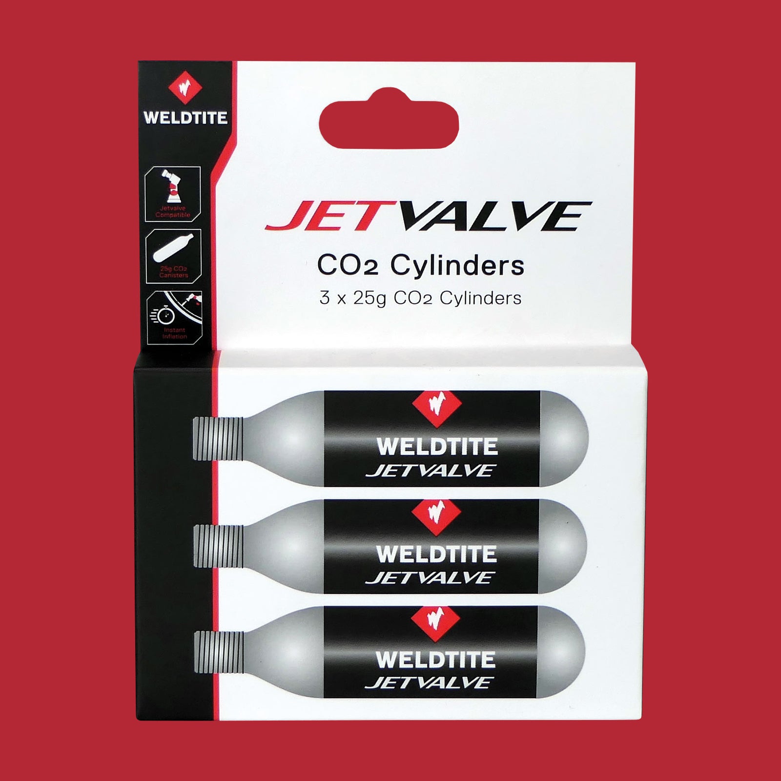 Jetvalve 3 x CO2 Cylinders (25g)